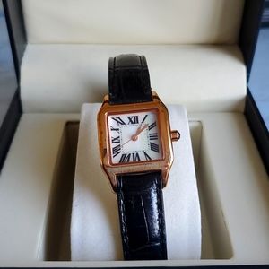 Bronzo Italia Square Case Leather Strap Watch